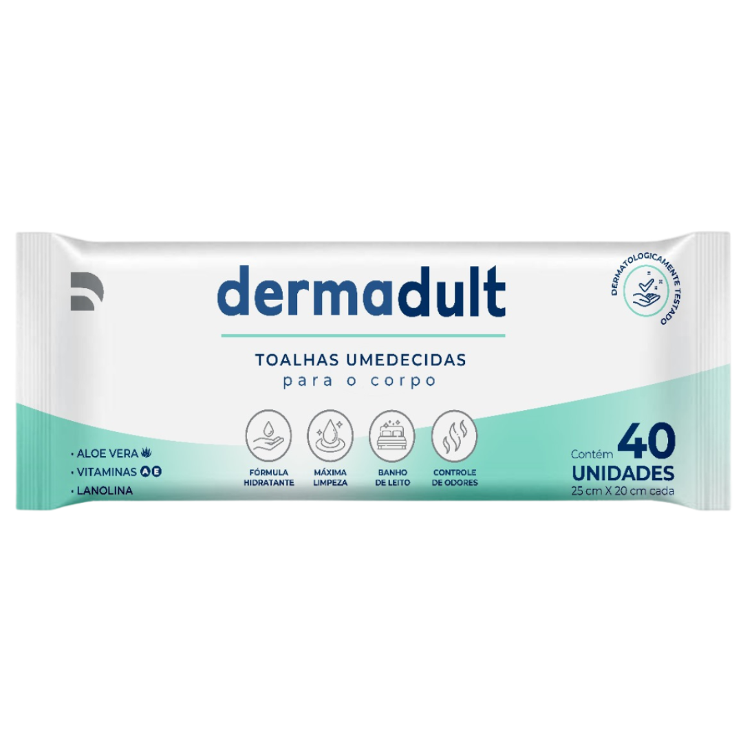 Lenço Umedecido Dermadult Pacote C/40 Unidades