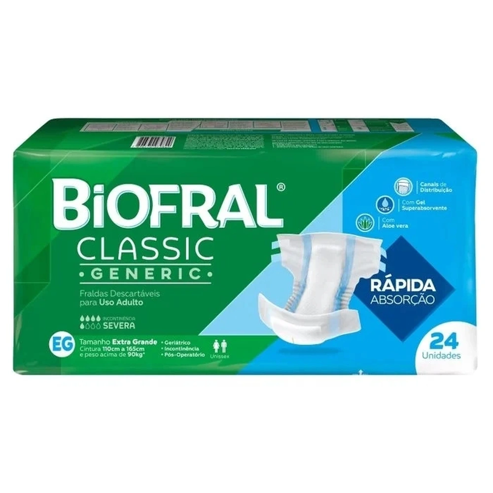 Fralda Biofral Classic EG — 24 unidades