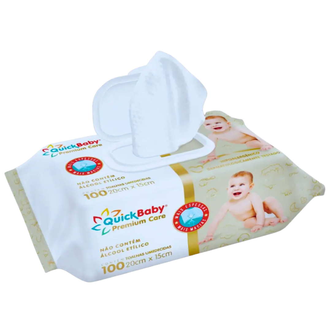Lenço Umedecido Quick Baby Premium C/100 Unidades