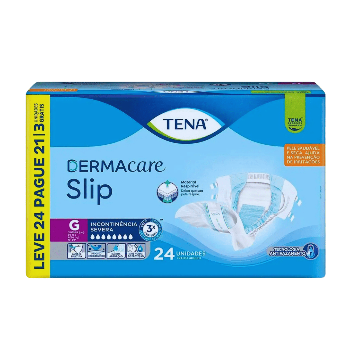 Fralda Tena Slip Dermacare Pacote C/24 Unidades - Tamanho G