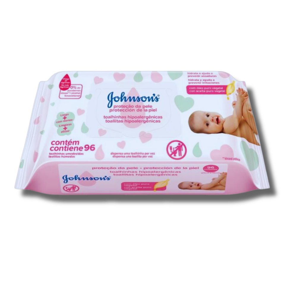 Lenço Umedecido Johnson's Baby Extra Cuidado Pacote C/96 Unidades