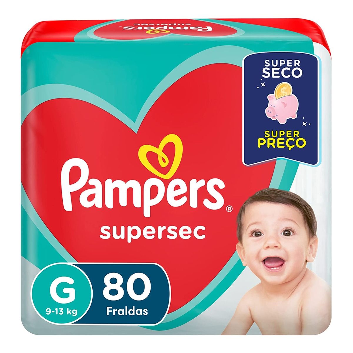 Fralda Pampers Supersec Jumbo G Com 80 Unidades