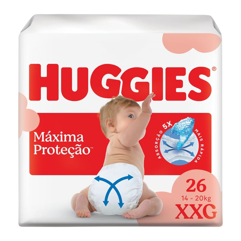 Fralda Huggies Supreme Care Máxima Proteção XXG 26 Unidades