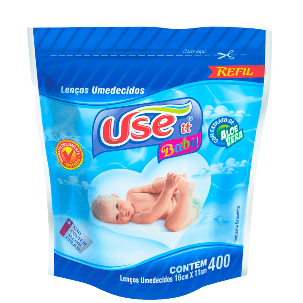 Lenço Umedecido Use It Refil para Balde 400 unidades