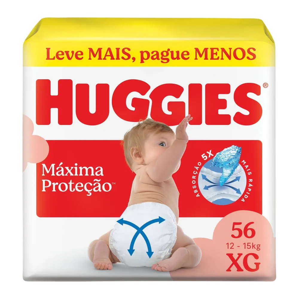 Fralda Huggies Xg Máxima Proteção 56 Unidades