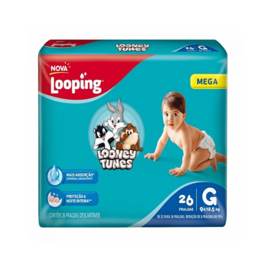 Fralda Looping Looney Tunes Mega G