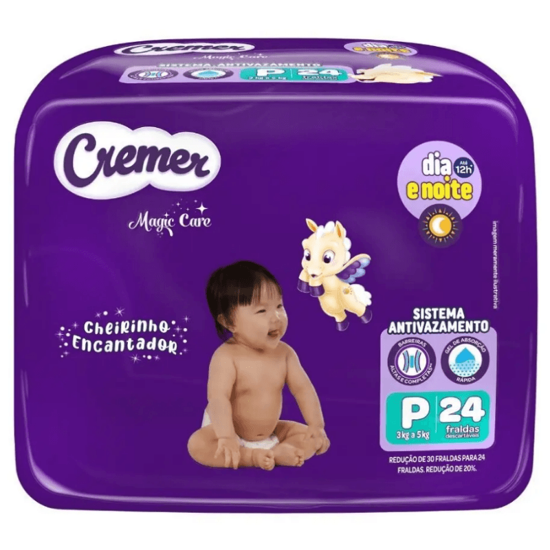 Fralda Cremer Magic Care Jumbo P — 24 unidades