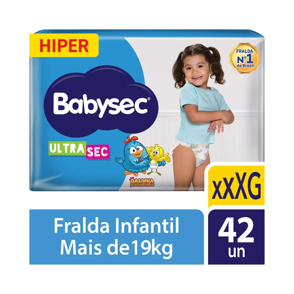 Fralda Babysec Galinha Pintadinha Xxxg Ultrasec Hiper Com 42 Unidades
