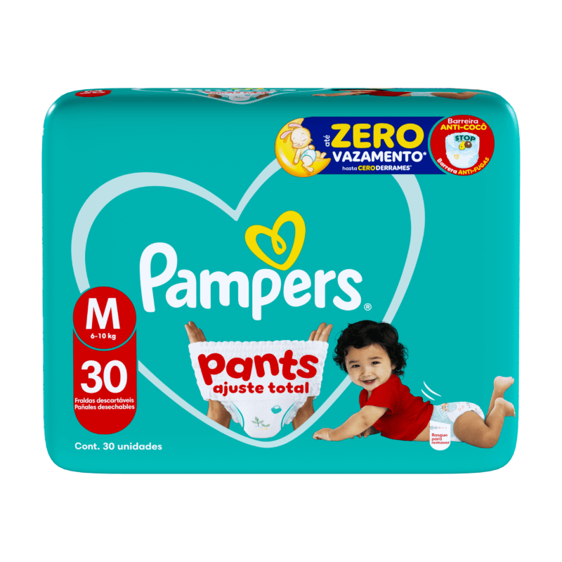 Fralda Pampers Pants Ajuste Total M 30 Unidades