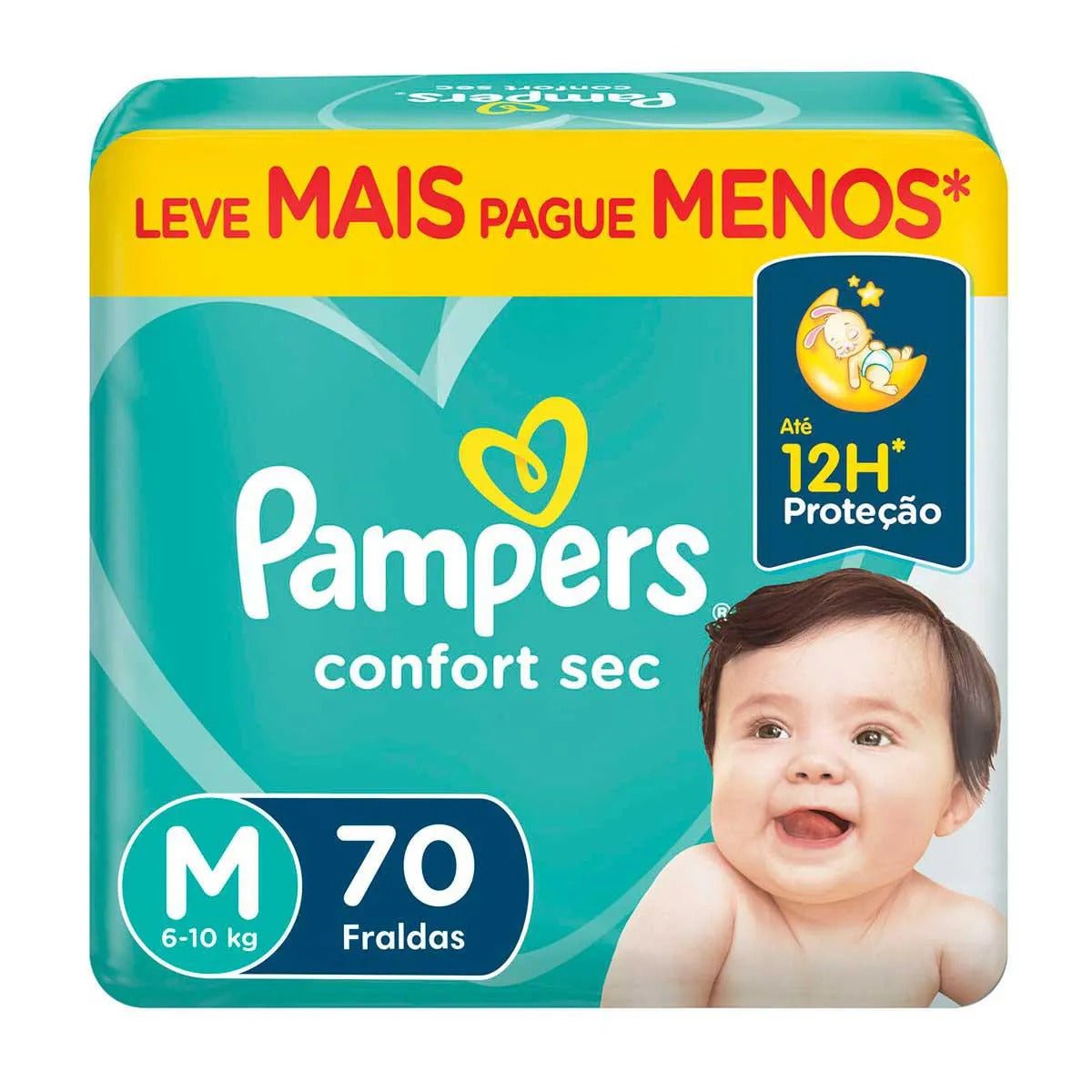 Fralda Pampers Confort Sec Leve Mais Pague Menos M 70 unidades