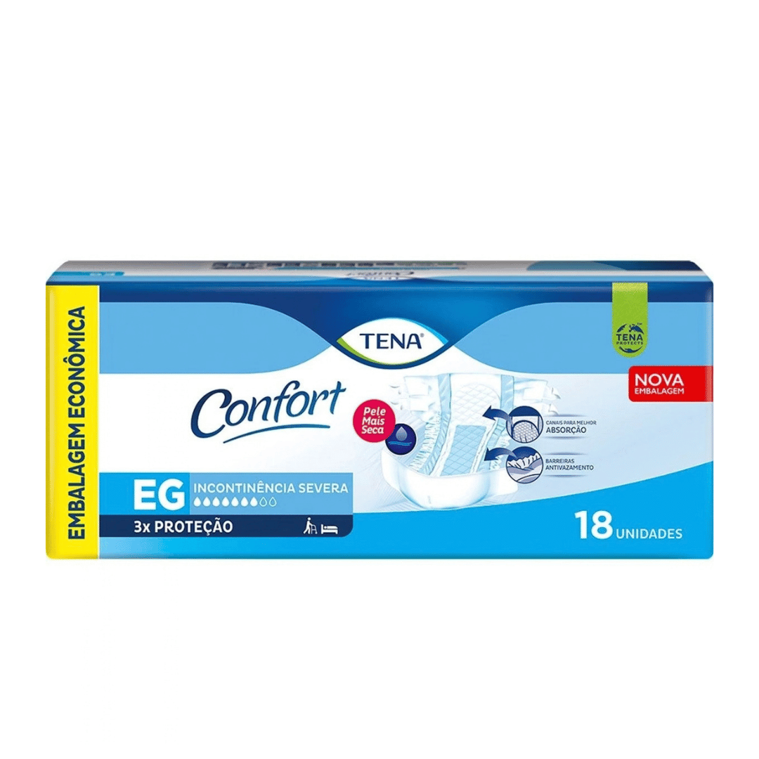 Fralda Geriátrica Tena Confort EG — 18 unidades