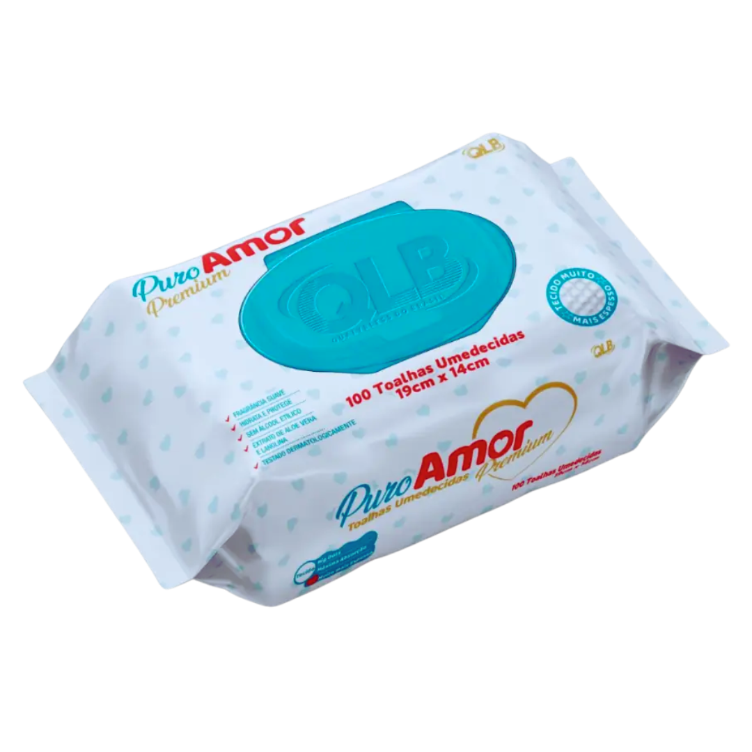 Lenço Umedecido Puro Amor Premium C/100 Unidades